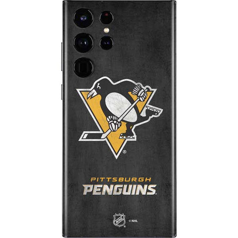 NHL Pittsburgh Penguins Distressed Galaxy S22 Ultra Skin