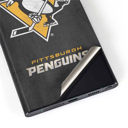NHL Pittsburgh Penguins Distressed Galaxy S22 Ultra Skin