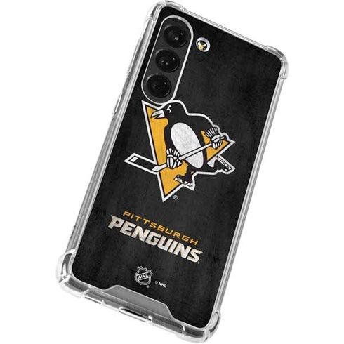 NHL Pittsburgh Penguins Distressed Galaxy S23 Clear Case