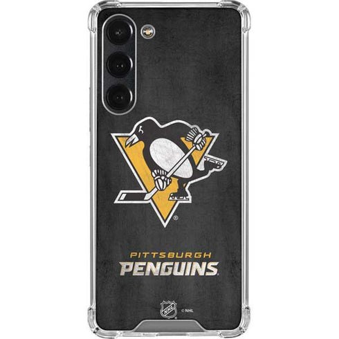 NHL Pittsburgh Penguins Distressed Galaxy S23 Plus Clear Case