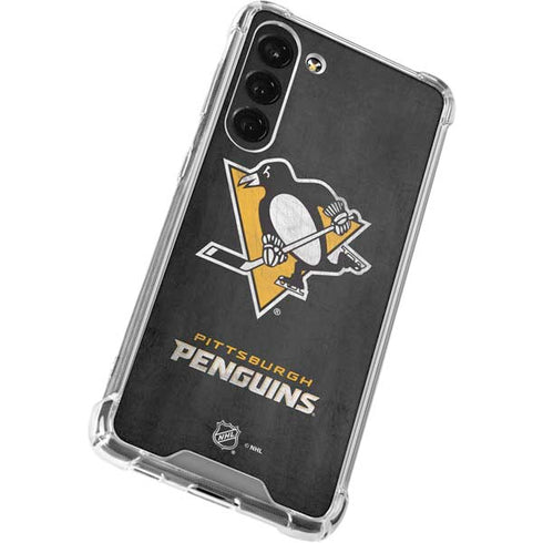 NHL Pittsburgh Penguins Distressed Galaxy S23 Plus Clear Case