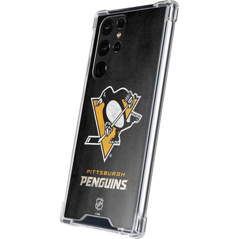 NHL Pittsburgh Penguins Distressed Galaxy S24 Ultra Clear Case