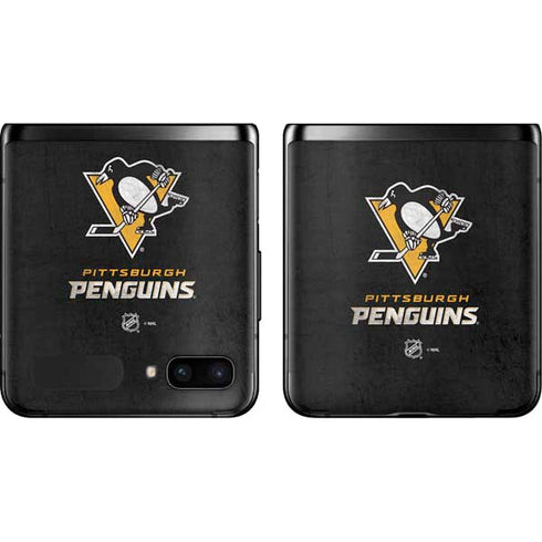 NHL Pittsburgh Penguins Distressed Galaxy Z Flip Skin