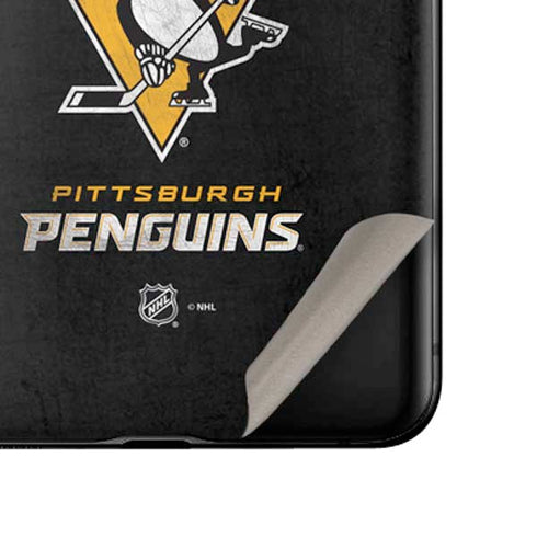 NHL Pittsburgh Penguins Distressed Galaxy Z Flip Skin
