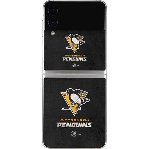 NHL Pittsburgh Penguins Distressed Galaxy Z Flip4 5G Skin