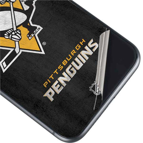 NHL Pittsburgh Penguins Distressed iPhone 11 Skin