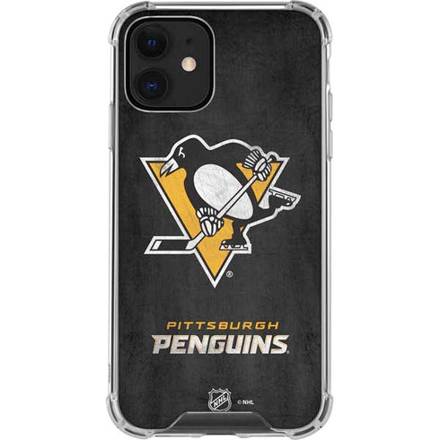 NHL Pittsburgh Penguins Distressed iPhone 12 Clear Case