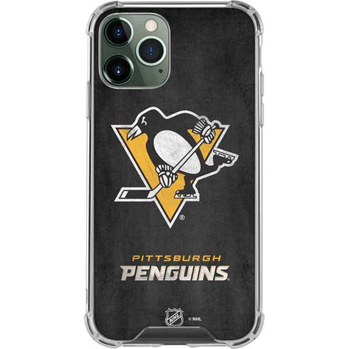 NHL Pittsburgh Penguins Distressed iPhone 12 Pro Clear Case