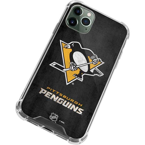 NHL Pittsburgh Penguins Distressed iPhone 12 Pro Clear Case