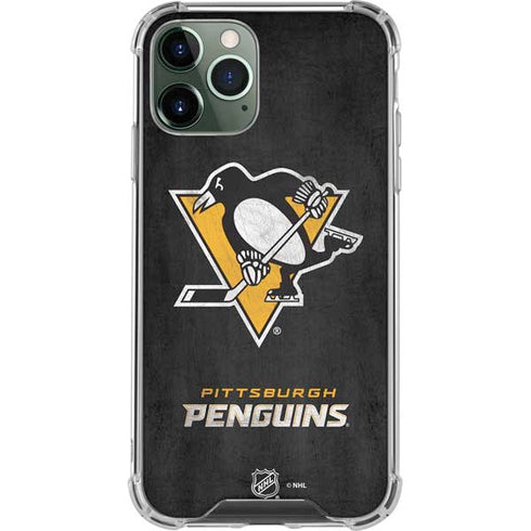 NHL Pittsburgh Penguins Distressed iPhone 12 Pro Max Clear Case