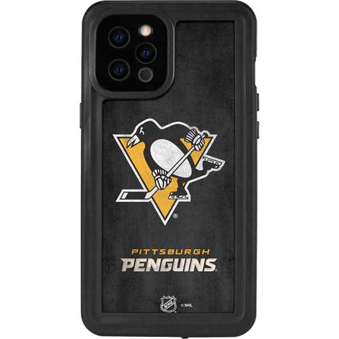 NHL Pittsburgh Penguins Distressed iPhone 12 Pro Max Waterproof Case