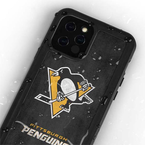 NHL Pittsburgh Penguins Distressed iPhone 12 Pro Waterproof Case