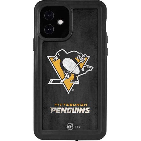 NHL Pittsburgh Penguins Distressed iPhone 12 Waterproof Case