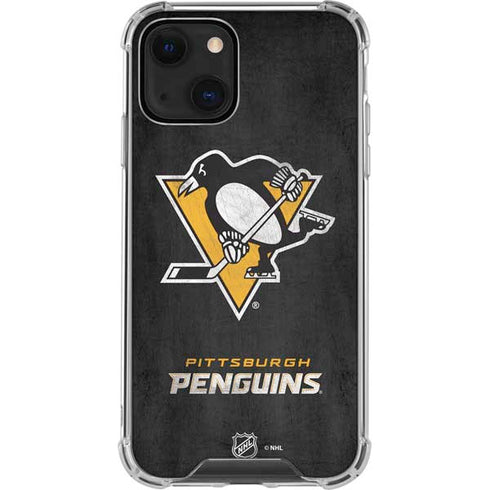 NHL Pittsburgh Penguins Distressed iPhone 13 Clear Case