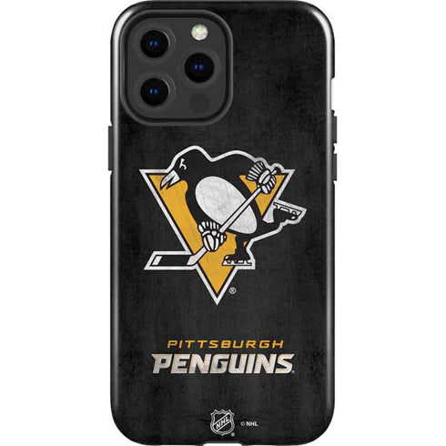 NHL Pittsburgh Penguins Distressed iPhone 13 Pro Max Impact Case