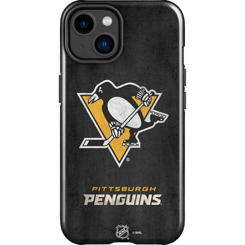 NHL Pittsburgh Penguins Distressed iPhone 14 Plus Impact Case