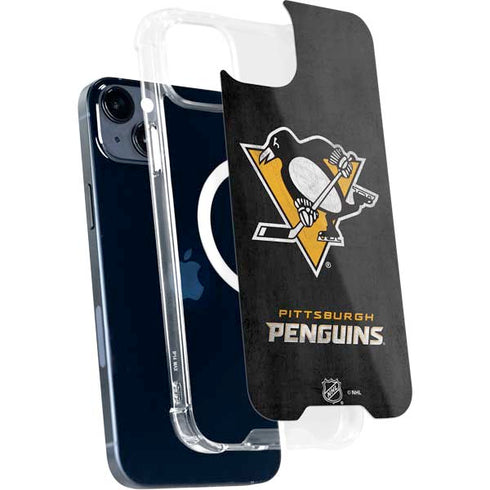 NHL Pittsburgh Penguins Distressed iPhone 15 Plus MagSafe Case