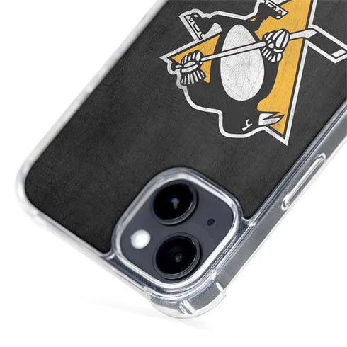 NHL Pittsburgh Penguins Distressed iPhone 15 Plus MagSafe Case