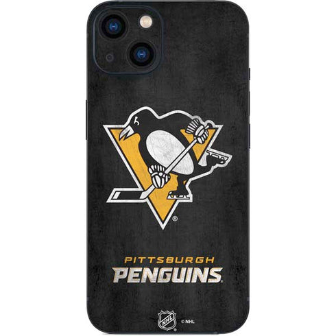 NHL Pittsburgh Penguins Distressed iPhone 14 Plus Skin