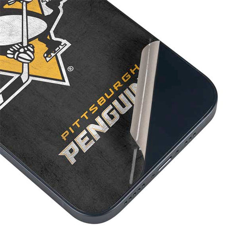 NHL Pittsburgh Penguins Distressed iPhone 14 Plus Skin