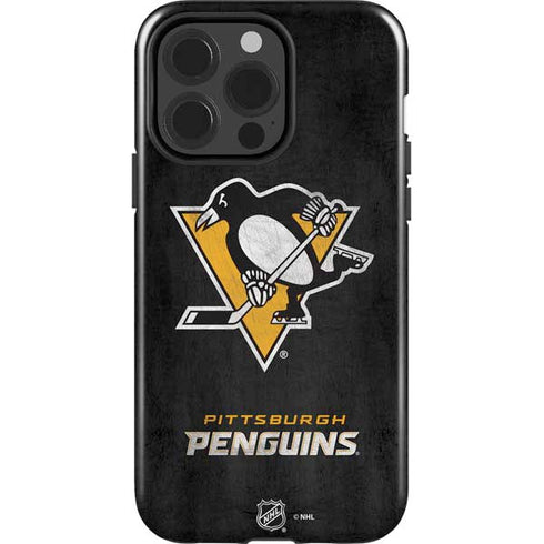 NHL Pittsburgh Penguins Distressed iPhone 14 Pro Impact Case