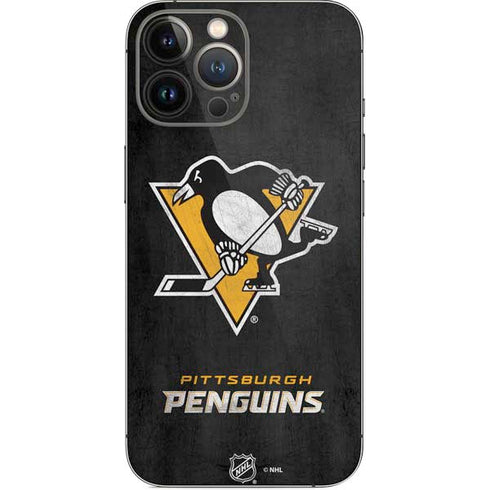 NHL Pittsburgh Penguins Distressed iPhone 14 Pro Max Skin