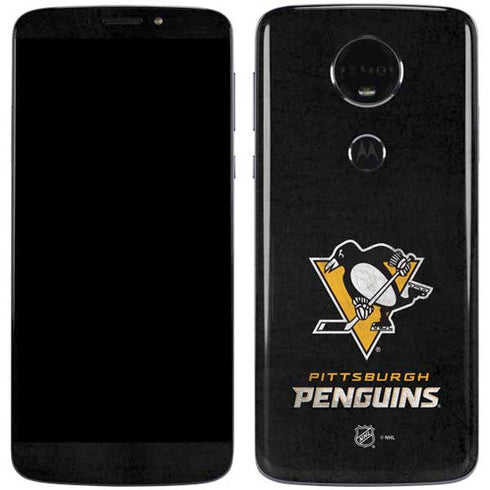 NHL Pittsburgh Penguins Distressed Moto E5 Plus Skin