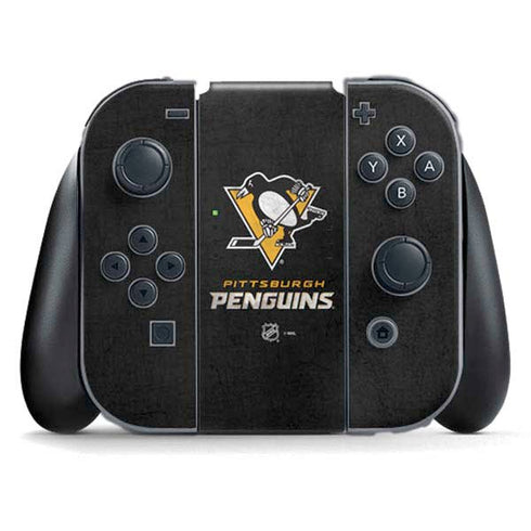 NHL Pittsburgh Penguins Distressed Nintendo Switch (2017-2021) Joy-Con Controller Skin