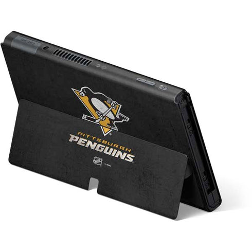 NHL Pittsburgh Penguins Distressed Nintendo Switch OLED (2021) Skin