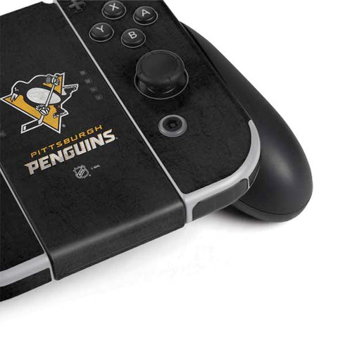 NHL Pittsburgh Penguins Distressed Nintendo Switch OLED (2021) Skin