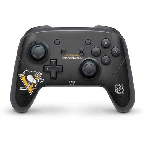 NHL Pittsburgh Penguins Distressed Nintendo Switch Pro Controller Skin