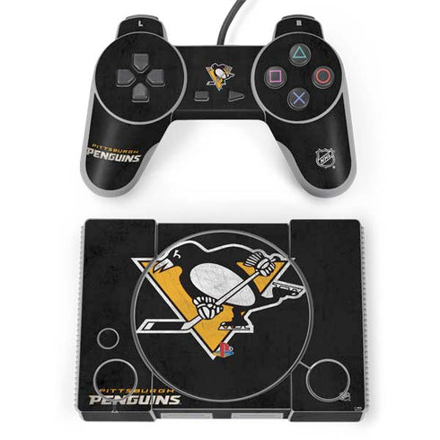 NHL Pittsburgh Penguins Distressed PlayStation Classic Bundle Skin