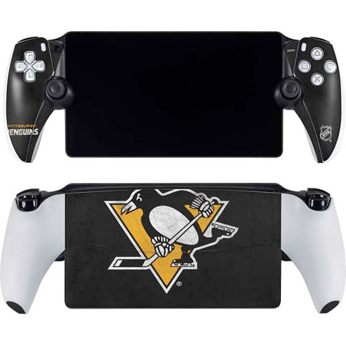 NHL Pittsburgh Penguins Distressed PlayStation Portal Remote Player Skin