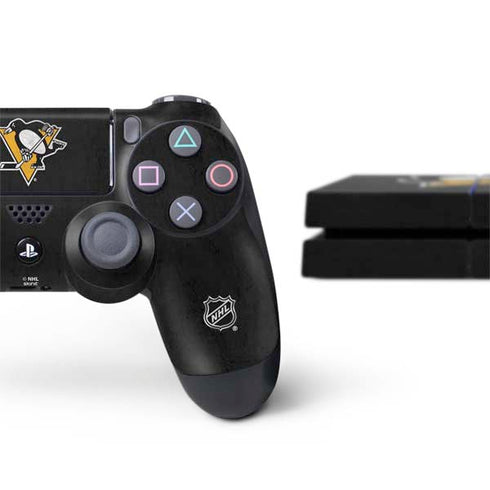 NHL Pittsburgh Penguins Distressed PS4 Console and Controller Bundle Skin