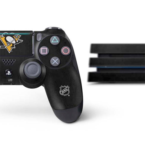 NHL Pittsburgh Penguins Distressed PS4 Pro Bundle Skin