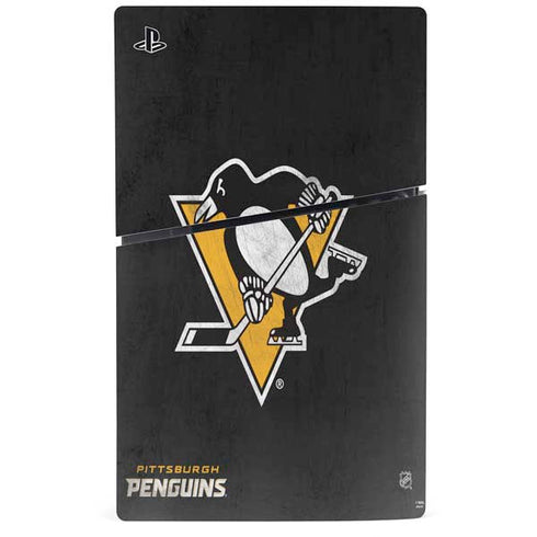 NHL Pittsburgh Penguins Distressed PS5 Slim Disk Bundle Skin