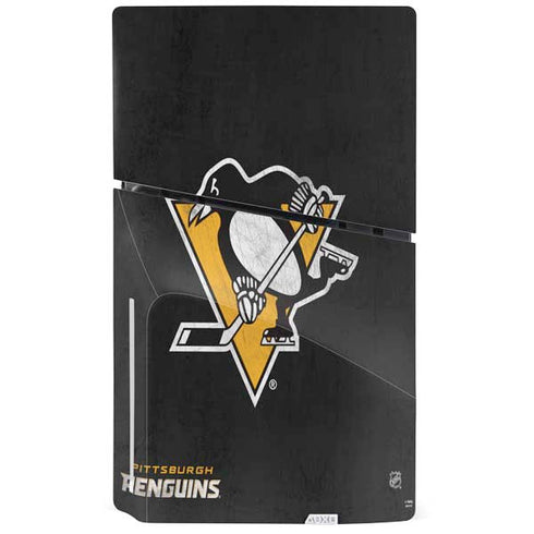 NHL Pittsburgh Penguins Distressed PS5 Slim Disk Console Skin