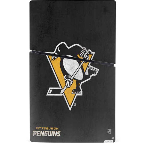 NHL Pittsburgh Penguins Distressed PS5 Slim Digital Edition Bundle Skin