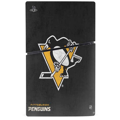 NHL Pittsburgh Penguins Distressed PS5 Slim Digital Edition Console Skin