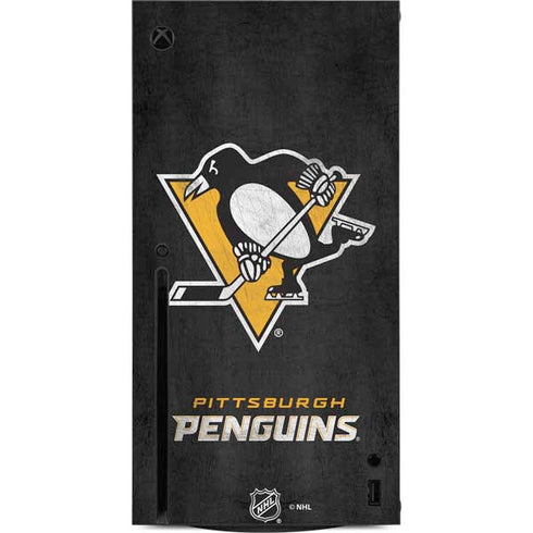 NHL Pittsburgh Penguins Distressed Xbox Series X Console Skin