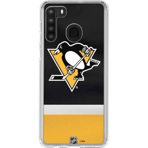 NHL Pittsburgh Penguins Jersey Galaxy A21 Clear Case