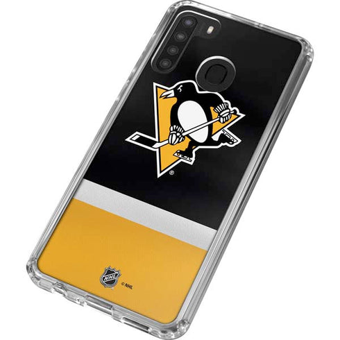 NHL Pittsburgh Penguins Jersey Galaxy A21 Clear Case