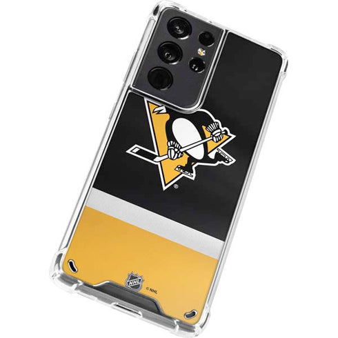 NHL Pittsburgh Penguins Jersey Galaxy S21 Ultra 5G Clear Case