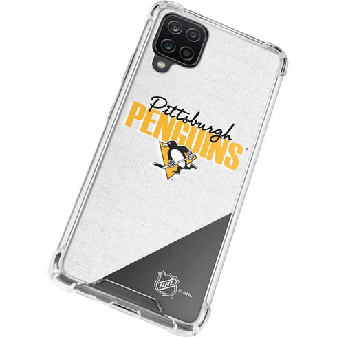 NHL Pittsburgh Penguins Script Galaxy A12 Clear Case