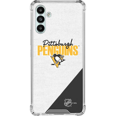 NHL Pittsburgh Penguins Script Galaxy A13 5G Clear Case