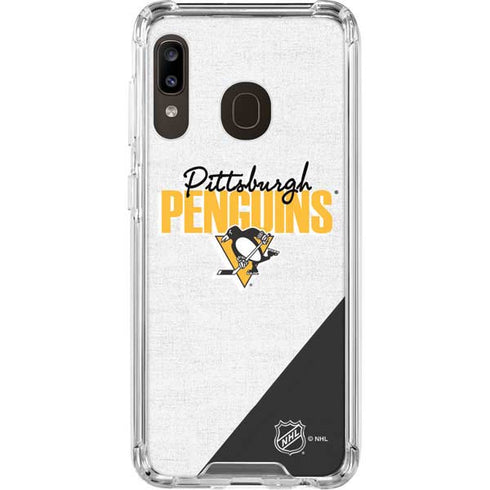 NHL Pittsburgh Penguins Script Galaxy A30 Clear Case