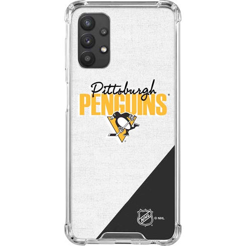 NHL Pittsburgh Penguins Script Galaxy A32 5G Clear Case