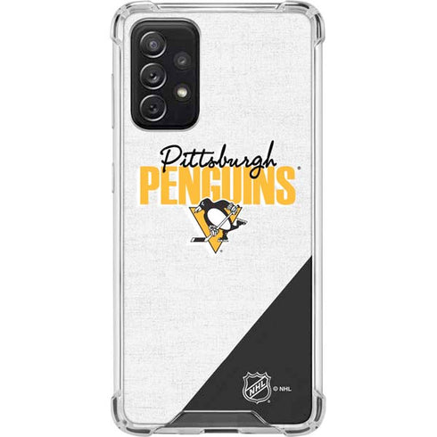 NHL Pittsburgh Penguins Script Galaxy A72 5G Clear Case