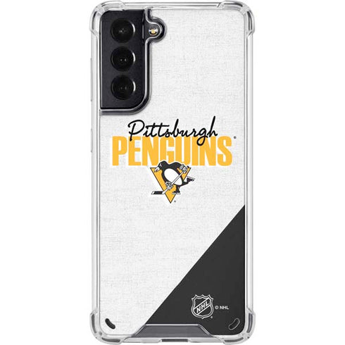 NHL Pittsburgh Penguins Script Galaxy S21 5G Clear Case