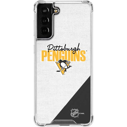 NHL Pittsburgh Penguins Script Galaxy S21 FE Clear Case